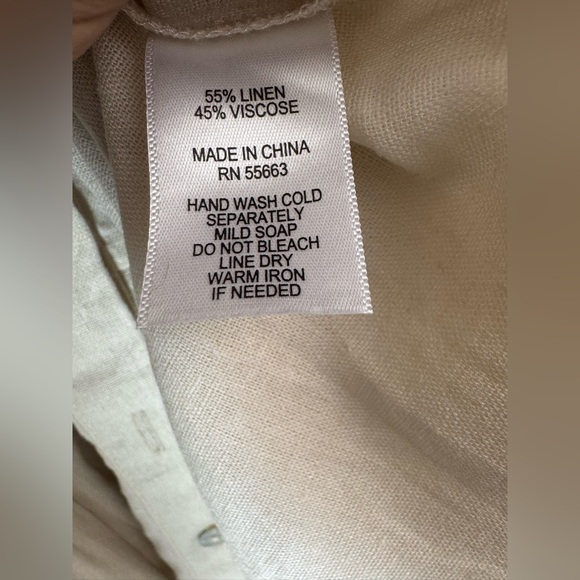 Nicole Miller Tiered Midi Dress Linen Sleeveless Button-Front Lagenlook Sz S - Picture 10 of 10